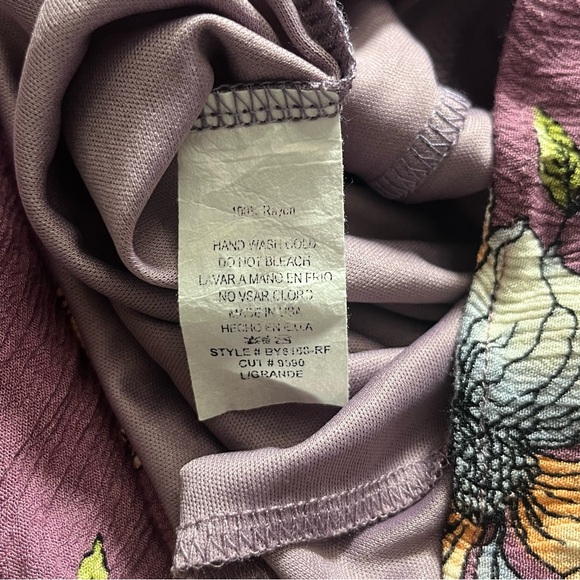 Ces Femme Large Mauve Floral Wrap-Front Romper - Picture 5 of 6